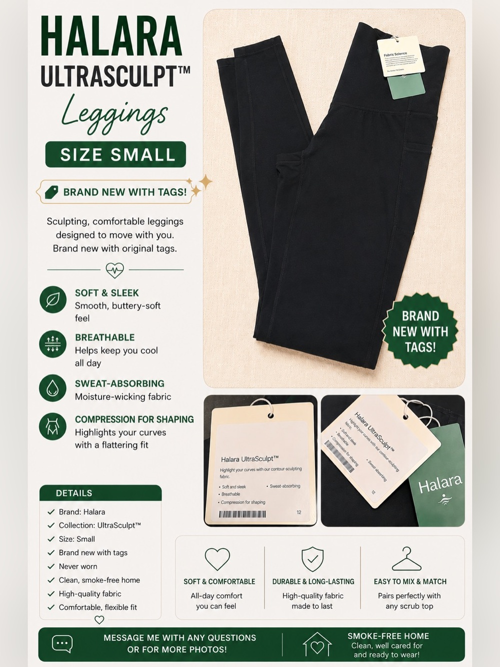 Halara UltraSculpt High Waist Full Length Tummy Control Leggings